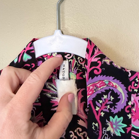 NATORI Vintage Floral Paisley Kimono Robe - Picture 5 of 7